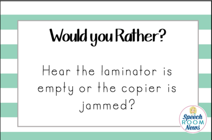 SLP Would You Rather Game from Speech Room News