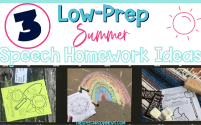 3 Low-Prep Summer Speech Homework Ideas