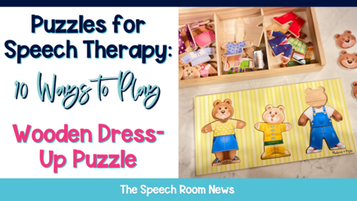header image-puzzles for speech therapy: 10 ways to play wooden dress up puzzle