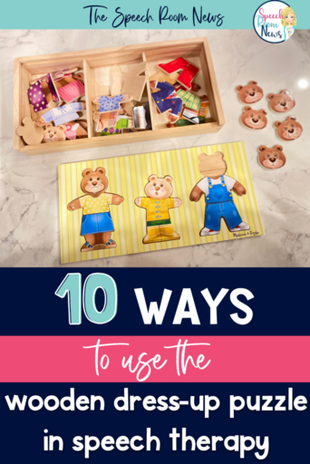 10 ways to use the wooden Melissa & Doug dress-up puzzle in speech therapy