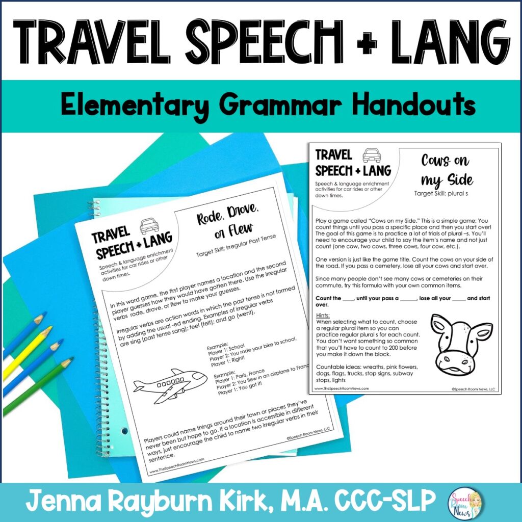 travel speech and language activities